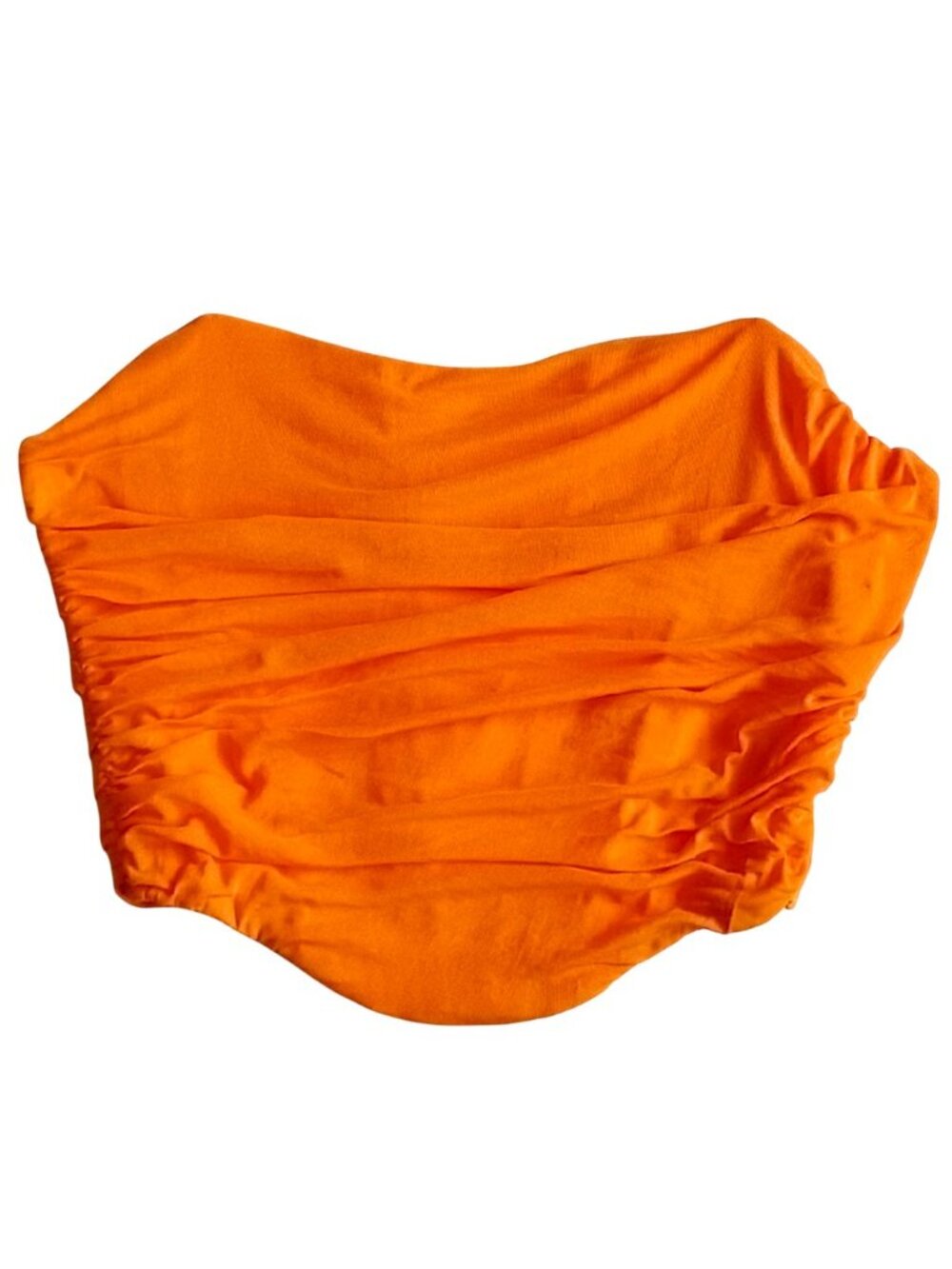 NWOT Express Ruched Mesh Boned Strapless Sweetheart Bandeau Corset Top S